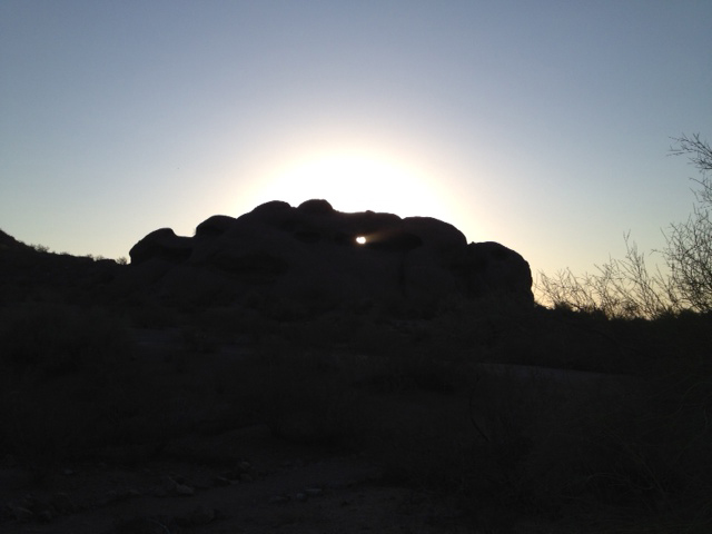 Hole in the Rock in Papago Park shortly after solstice sunrise, 2012 Hole in the Rock in Papago Park shortly after solstice sunrise, 2012